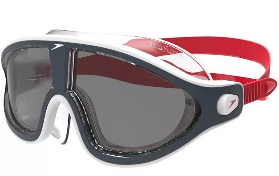 Speedo Biofuse Rift Mask Schwimmbrille Rot-Smoke