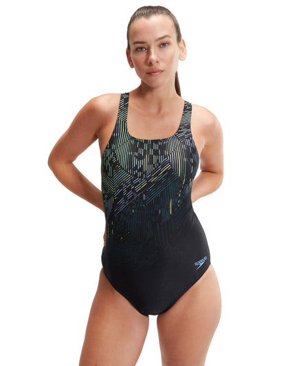 Speedo DIGI PLMT Bademode Schwarz/Grün