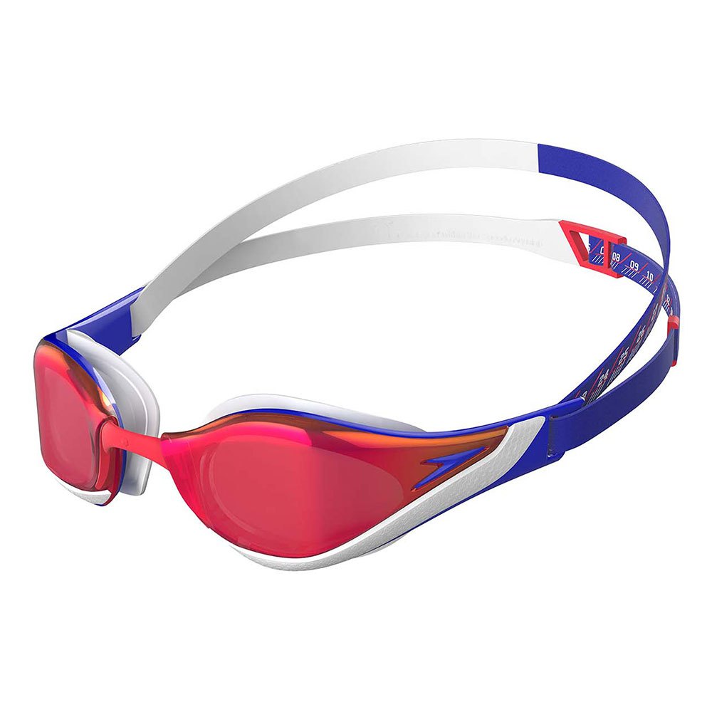 Speedo Fastskin Pure Focus Mirror Schwimmbrille Rot-Blau 2024