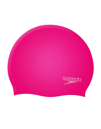 Speedo Junior Plain Moulded Silicone Cap Pink (6-14 rokov)
