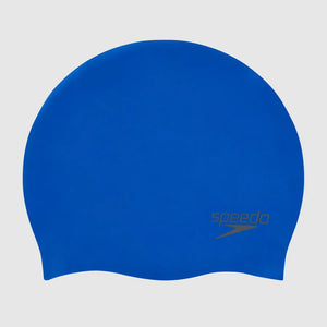 Speedo Plain Moulded Silicone Cap Blau