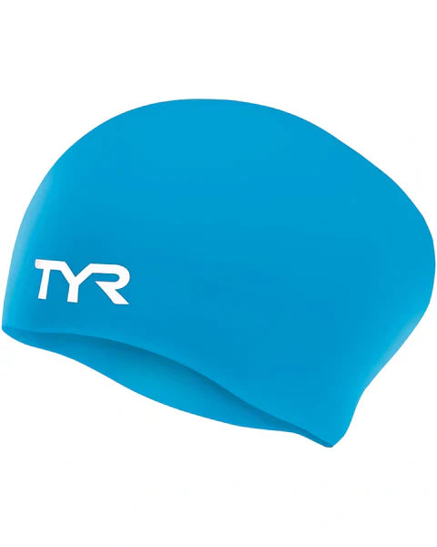 TYR Silikon-Badekappe für Erwachsene, lange Haare, faltenfrei