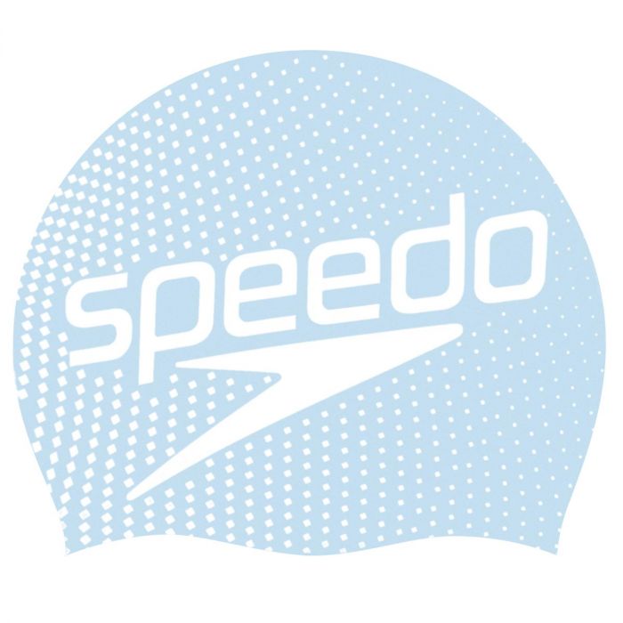 Speedo Junior Slogan Cap Blau/Weiß (6-14 Jahre)